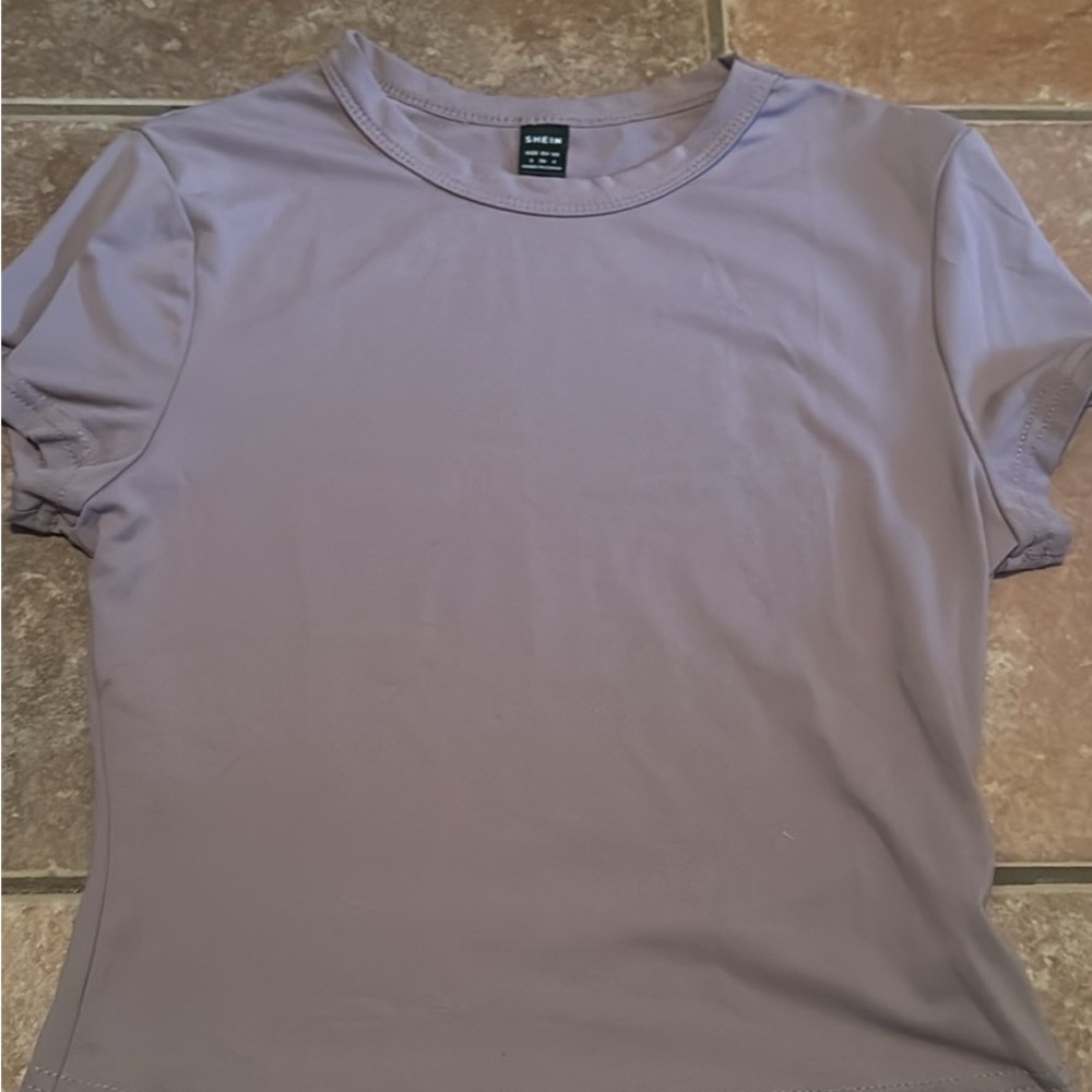 SHEIN Women's Short Sleeve Top in Lavender